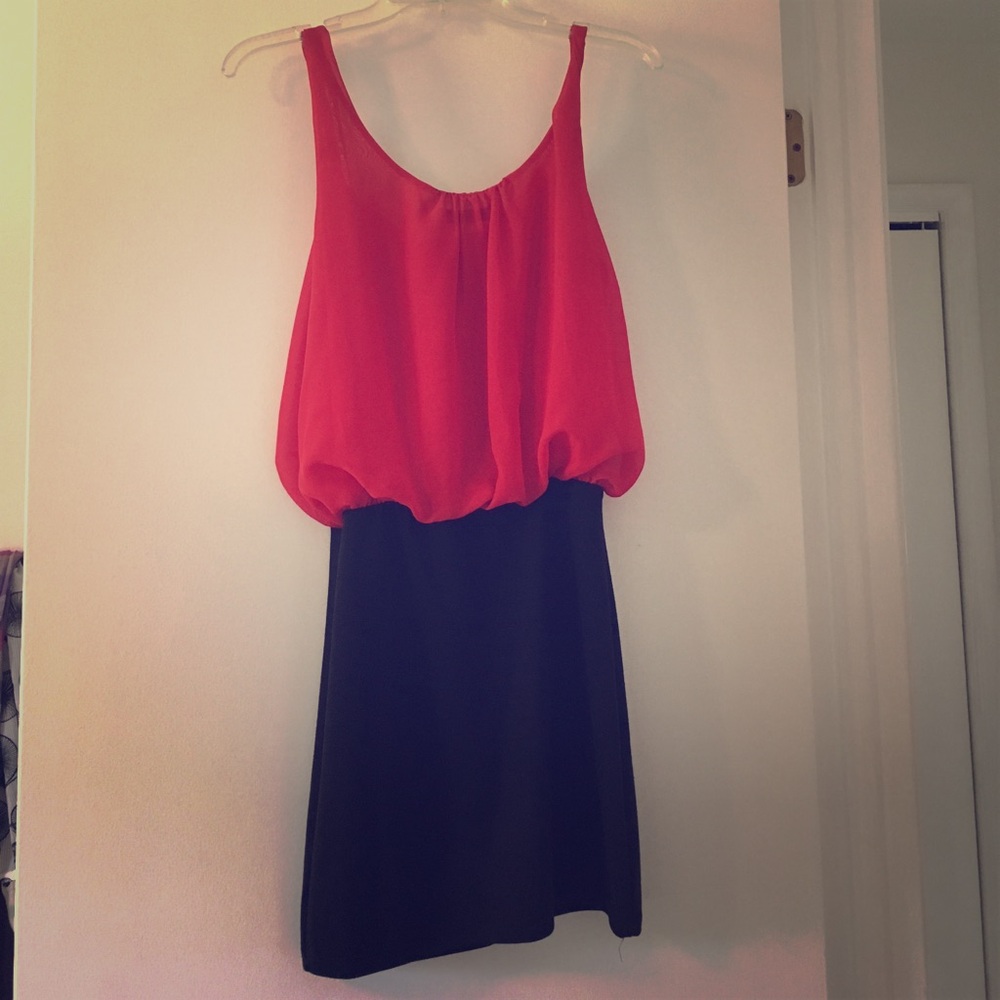 Red and black dress